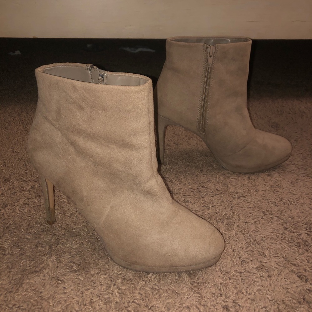 Beige Heeled Boots